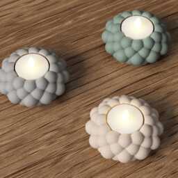 Bubble Candle Holder - Led Tealight Modern Home Decor Minimalist Table Gift - thumbnail 3