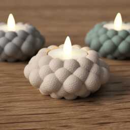 Bubble Candle Holder - Led Tealight Modern Home Decor Minimalist Table Gift - thumbnail 2