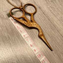 Embroidery Stork Scissors Wooden Christmas Ornament, Laser Cut, Made To Order. Craft, Gift, Fiber Art, Crafting - thumbnail 4