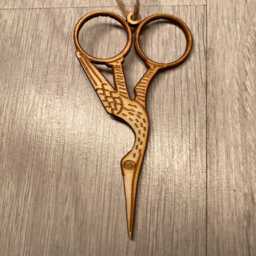 Embroidery Stork Scissors Wooden Christmas Ornament, Laser Cut, Made To Order. Craft, Gift, Fiber Art, Crafting - thumbnail 3