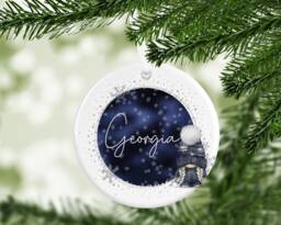 Gonk Gonks Christmas Personalised Navy Kids Gift Present Keepsake Novelty Bauble Tree Xmas Son Mum Girlfriend Dad Daughter - thumbnail 1