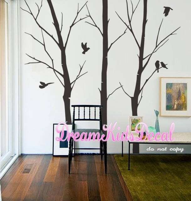 Nursery Wall Decals-Forest Trees With Birds - image 1