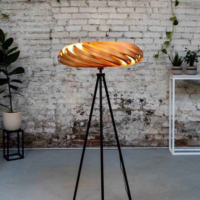 standing Lamp Made Of Cherry Tree Wood, Handmade Design Lamp - image 1
