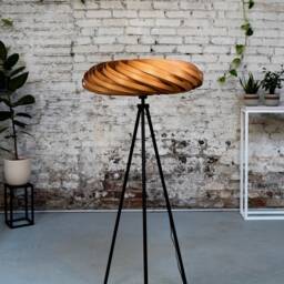 standing Lamp Made Of Cherry Tree Wood, Handmade Design Lamp - thumbnail 2
