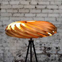 standing Lamp Made Of Cherry Tree Wood, Handmade Design Lamp - thumbnail 3