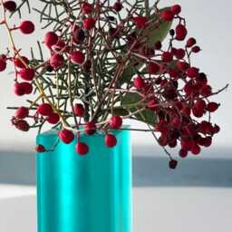 Translucent Turquoise Resin Flower Vase Modern Minimalist Decor - thumbnail 3