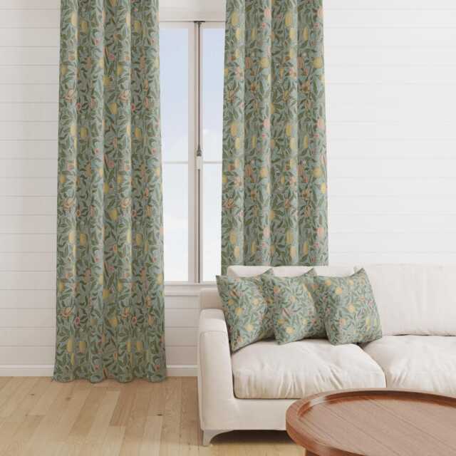 Custom Made William Morris Pomegranate Cornflower Blackout/Lining Curtains Pinch /Triple/Double Pleat - image 1