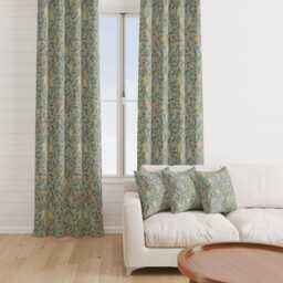 Custom Made William Morris Pomegranate Cornflower Blackout/Lining Curtains Pinch /Triple/Double Pleat - thumbnail 1