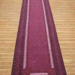 Purple Cotton Hallway Runner Rug, Handwoven Boho Area Rug - thumbnail 2