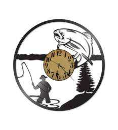 Free Shipping Fishing Lake Themed Vinyl Album Record Clock Made in The > Usa