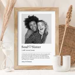Soul Sisters Photo Definition Print - Custom Wall Art For Bestie Framed Or Unframed - thumbnail 2