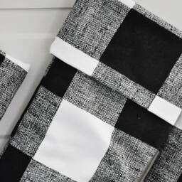 Modern Farmhouse Christmas Stocking, Personalized Family Set. Buffalo Check Plaid. Black & White, No.713 - thumbnail 2