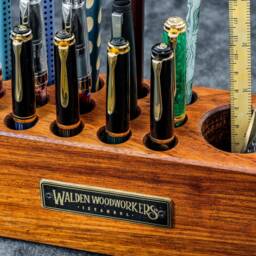 Wood Desk Organizer - Pen Holder Mahogany - thumbnail 2