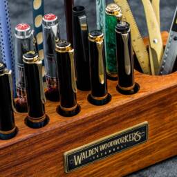 Wood Desk Organizer - Pen Holder Mahogany - thumbnail 3