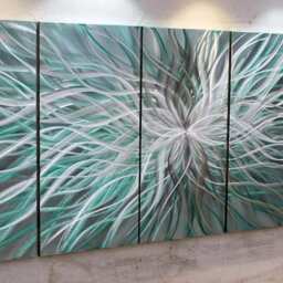 Abstract Metal Wall Sculpture, Modern Art Painting - thumbnail 3