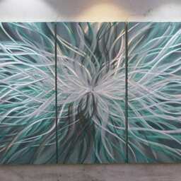 Abstract Metal Wall Sculpture, Modern Art Painting - thumbnail 2