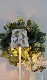 Beautiful Decoupaged White Magnolia Indoor/Outdoor Usb Rechargeable Table Lamp.matching Picture Plate Available.cordless Lamp