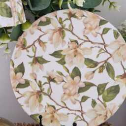 Beautiful Decoupaged White Magnolia Indoor/Outdoor Usb Rechargeable Table Lamp.matching Picture Plate Available.cordless Lamp - thumbnail 2