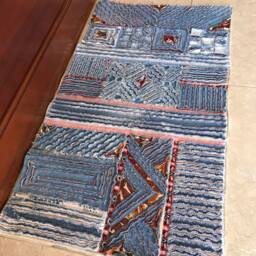 Denim Rug Super Soft Chenille Throw Kitchen Bath Bedroom Rugs Recycled Blue Jeans - thumbnail 2
