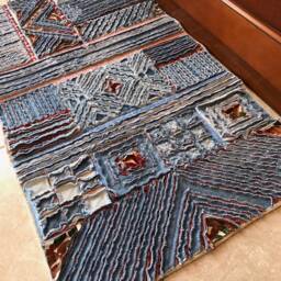 Denim Rug Super Soft Chenille Throw Kitchen Bath Bedroom Rugs Recycled Blue Jeans - thumbnail 3