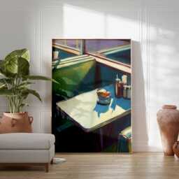 Retro Diner Wall Art, Mid Century Modern Cafe Booth Poster - thumbnail 4