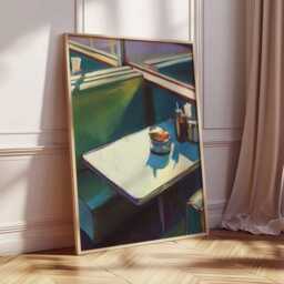 Retro Diner Wall Art, Mid Century Modern Cafe Booth Poster - thumbnail 2