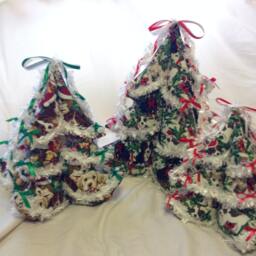 Fun Fur Puppies in Fabric Christmas Tree, Trimmed Stuffed Holiday Decorations, Puppies Tree - thumbnail 3
