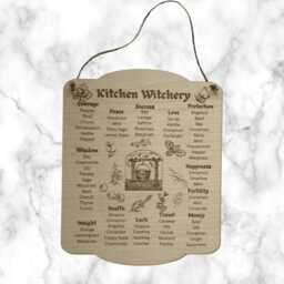 Kitchen Witchery Wooden Sign Wicca Herbs & Spell Recipes - thumbnail 2