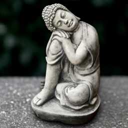 Relaxing Buddha Statue Concrete Sculpture Cement Ornament Handmade Art Zen Garden Decoration Lover Gift Yard - thumbnail 2
