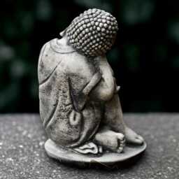 Relaxing Buddha Statue Concrete Sculpture Cement Ornament Handmade Art Zen Garden Decoration Lover Gift Yard - thumbnail 4