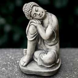 Relaxing Buddha Statue Concrete Sculpture Cement Ornament Handmade Art Zen Garden Decoration Lover Gift Yard - thumbnail 1