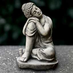 Relaxing Buddha Statue Concrete Sculpture Cement Ornament Handmade Art Zen Garden Decoration Lover Gift Yard - thumbnail 3