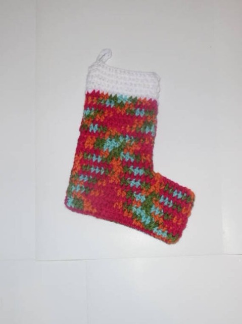 Crochet Stocking, Christmas Ready To Ship - image 1