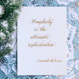 Gold Calligraphy Leonardo Da Vinci Quote Art Print, Minimalist Gift - thumbnail 3