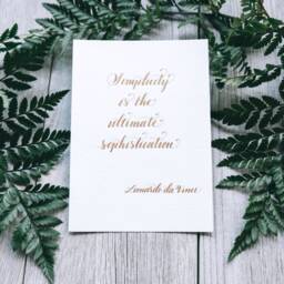 Gold Calligraphy Leonardo Da Vinci Quote Art Print, Minimalist Gift - thumbnail 2