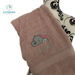 Elephant Towel - Personalised Face Cloth/Hand Bath = Embroidered - thumbnail 2