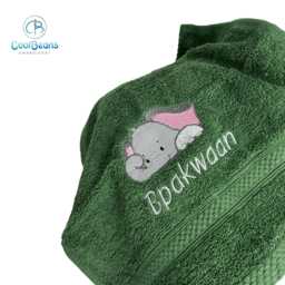 Elephant Towel - Personalised Face Cloth/Hand Bath = Embroidered - thumbnail 1