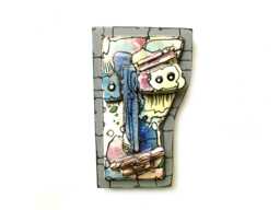 Weird Ceramic Art Mask Handmade Wall Sculpture