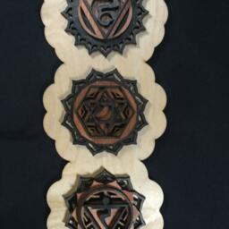 "Chakra Wooden Wall Art Laser Cut Birch Wood, Yoga Decor - 34"" X 6" - thumbnail 3