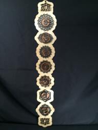 "Chakra Wooden Wall Art Laser Cut Birch Wood, Yoga Decor - 34"" X 6" - thumbnail 1