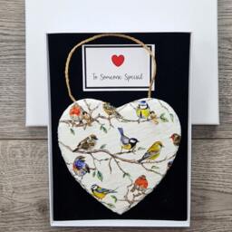 Handmade Bird Slate Heart Wall Hanging Garden Decoration - thumbnail 3