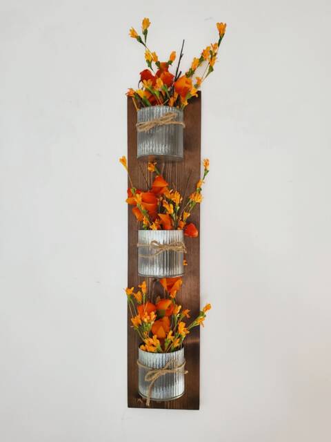 Fall Floral Wood Wall Hanging, Living Room Decor - image 1