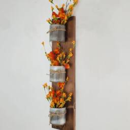 Fall Floral Wood Wall Hanging, Living Room Decor - thumbnail 2