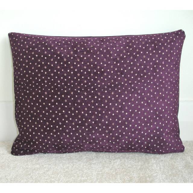 "Velvet Pillow Sham Purple & Silver Cushion Cover With Zip Specks 12X16 Luxury 16"" X 12" - image 1