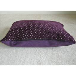 "Velvet Pillow Sham Purple & Silver Cushion Cover With Zip Specks 12X16 Luxury 16"" X 12" - thumbnail 3