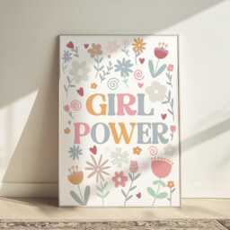 Set Of 6 Girls Personalised Positive Affirmation Gallery Wall Prints, Wildflower Poster Bundle, Girl Nursery Bedroom Decor - thumbnail 3
