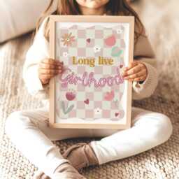 Set Of 6 Girls Personalised Positive Affirmation Gallery Wall Prints, Wildflower Poster Bundle, Girl Nursery Bedroom Decor - thumbnail 2