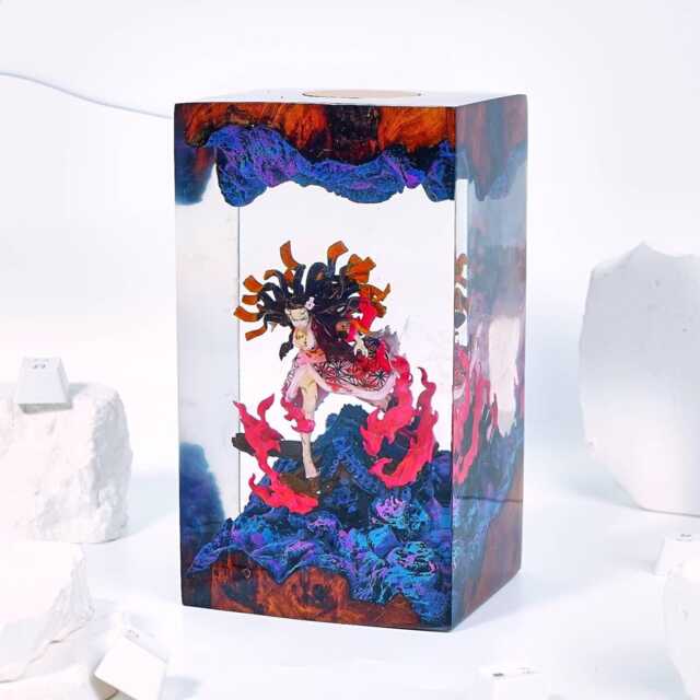 Nezuko Lamp, Demon Hunter-Inspired Wood Resin Lamp, Featuring Iconic Characters For Anime Fans, Birthday Gift, Gift Kid, Valentine - image 1