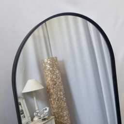 Black Metal Frame Cheval Standing Floor Mirror Modern Arch Design Bedroom 160x50cm Tall Home Interior Decor - thumbnail 3
