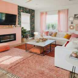 Burnt Orange Peach Two-Tone Shag Rug - Large Area Handmade Berber Wool Carpet Tufted -Modern Boho - thumbnail 3